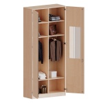 Garderobenschrank, 6 OH, 2 Türen, abschließbar, beide Seiten Garderobe, B/H/T 100x226x40cm 